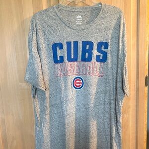 Majestic Gray Cubs Tee with Blue and Red Accents